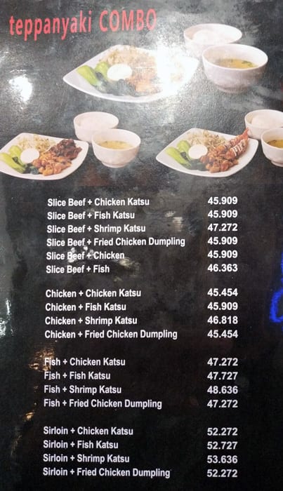 Menu at Koi Teppanyaki restaurant, Central Jakarta, Plaza Senayan Lt. 3 ...