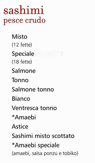 Menu di QOR - Ristorante Giapponese - Milano 