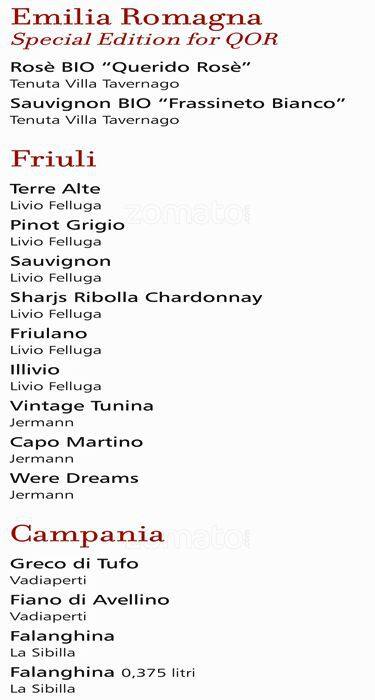 Menu di QOR - Ristorante Giapponese - Milano 