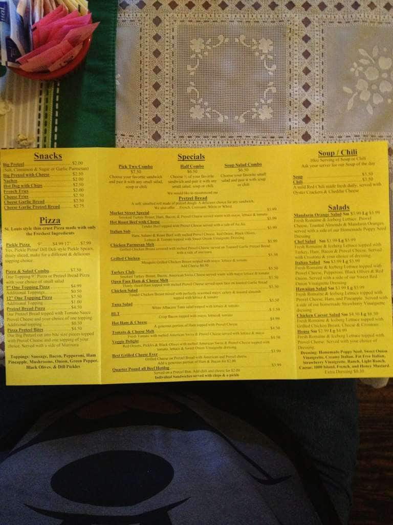 Menu at Dough Depot cafe, Kimmswick