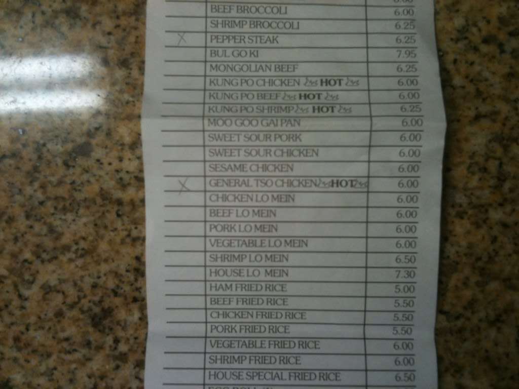 Menu at Chicken Shack Restaurant, Dalzell, Camden Hwy