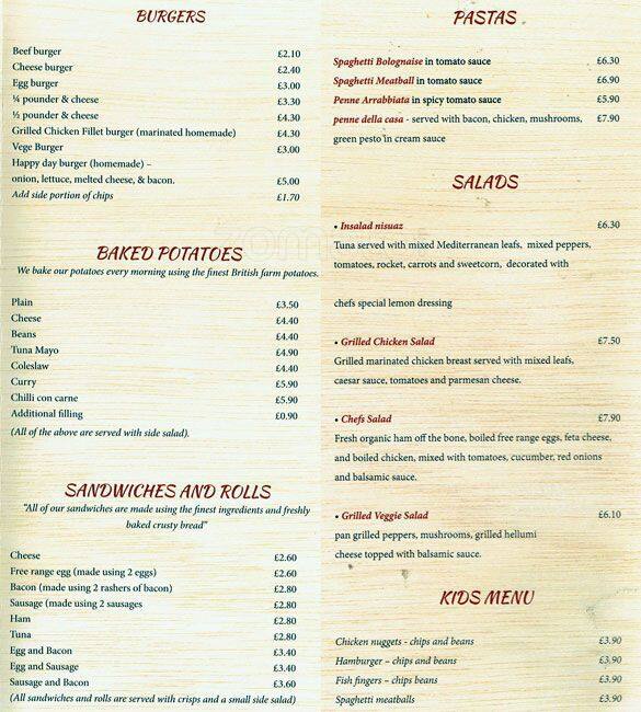 Menu at Village Cafe & Bistro, Banstead, 167 High St