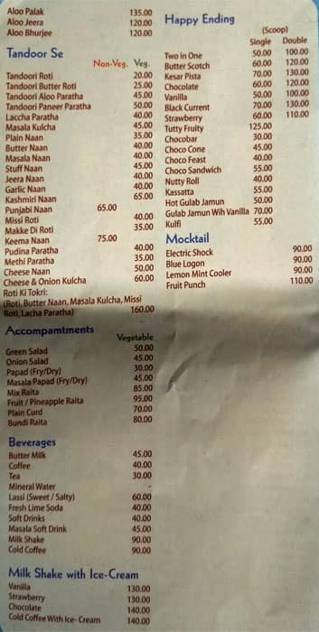 The Blue Diamond Menu Menu For The Blue Diamond Bistupur Jamshedpur