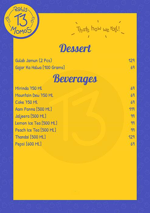 T3 - Rolls & Momos menu