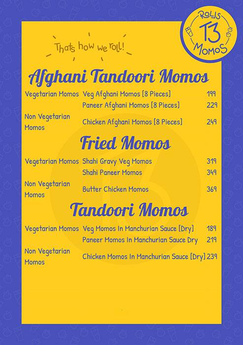 T3 - Rolls & Momos menu