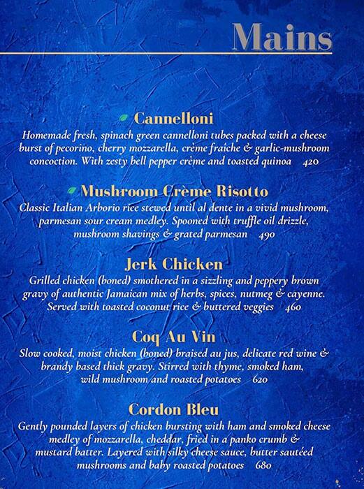 Menu at District 7 Encore, Kochi