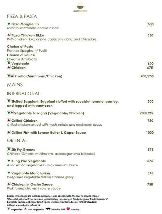 Asian Kitchen menu