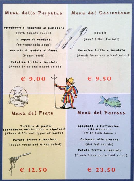Menu di Lunch Pizzeria 