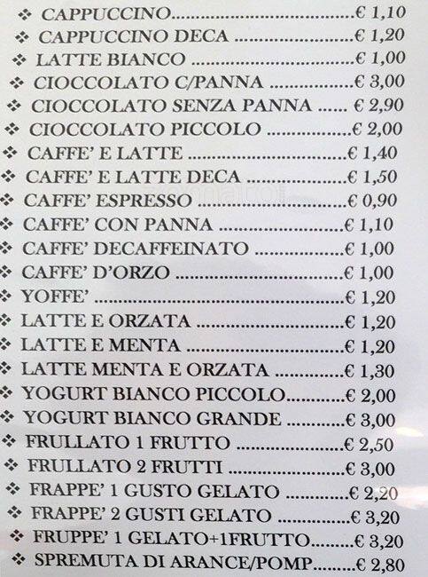 Menu di Lattoteca Elvirina 