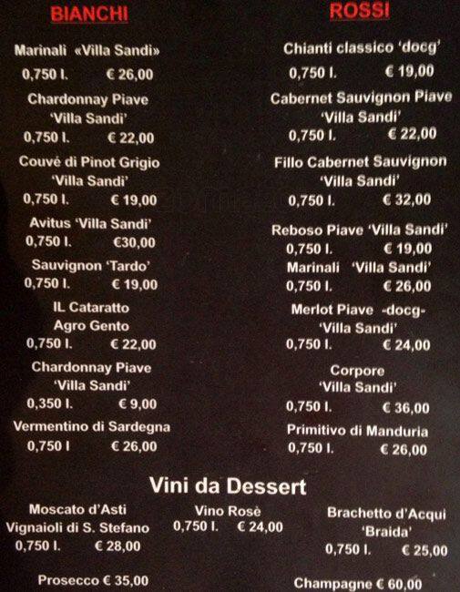 Menu di Petrolini 