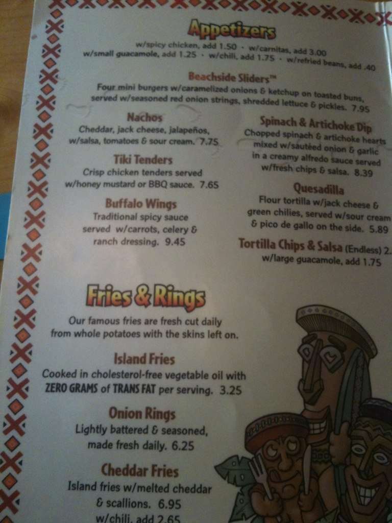 Menu at Islands pub & bar, Brea, 250 S State College Blvd