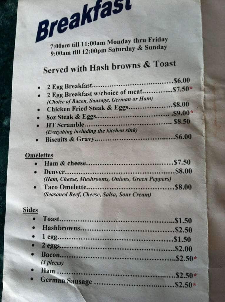 Carta de Happy Time Bar & Grill