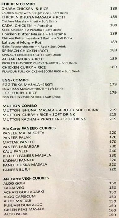 Mummy Ki Rassoi menu
