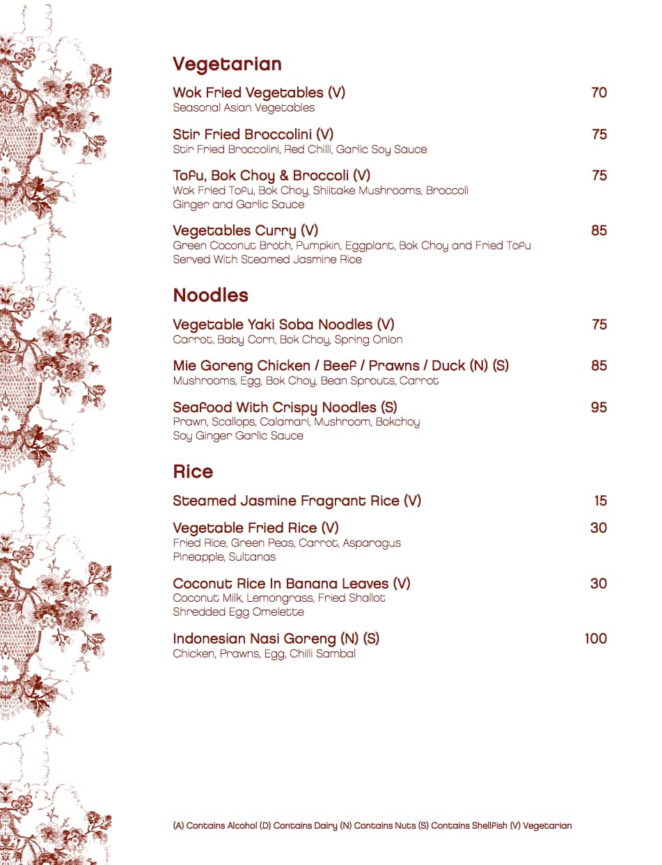 Menu at Buddha Bar, Dubai, Al Emreef Street