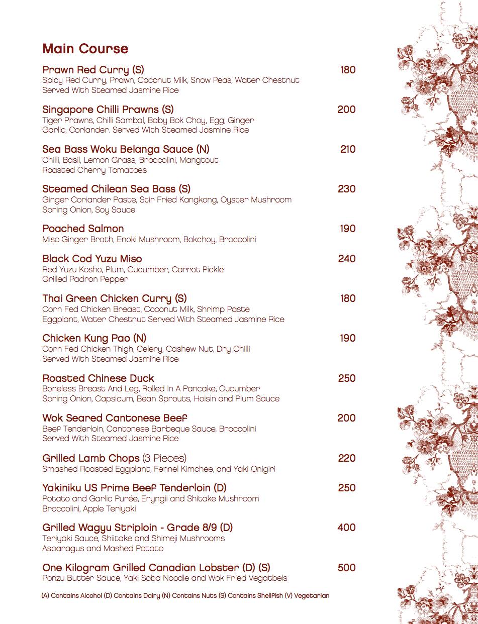 Menu at Buddha Bar, Dubai, Al Emreef Street
