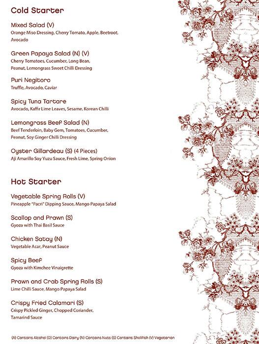 Menu of Buddha Bar Grosvenor House, Dubai Marina, Dubai