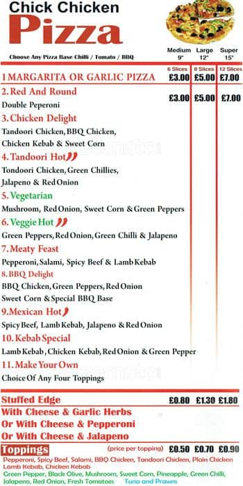 Chick Chicken Menu, Menu for Chick Chicken, Peckham, London - Zomato UK