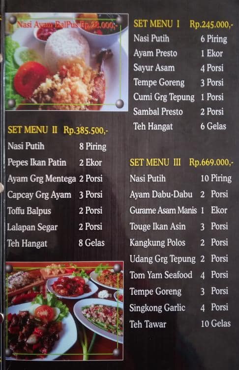 Ayam Presto Balai Pustaka Menu - Zomato Indonesia