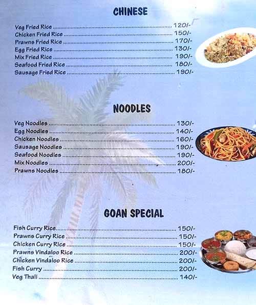 Cupid's Castle Bar& Restaurant menu