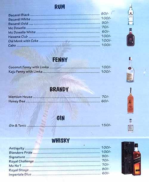 Cupid's Castle Bar& Restaurant menu