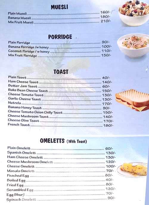 Cupid's Castle Bar& Restaurant menu