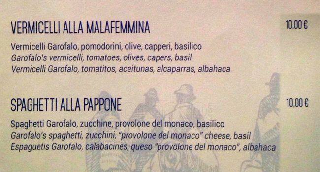 Menu di Bacicha 