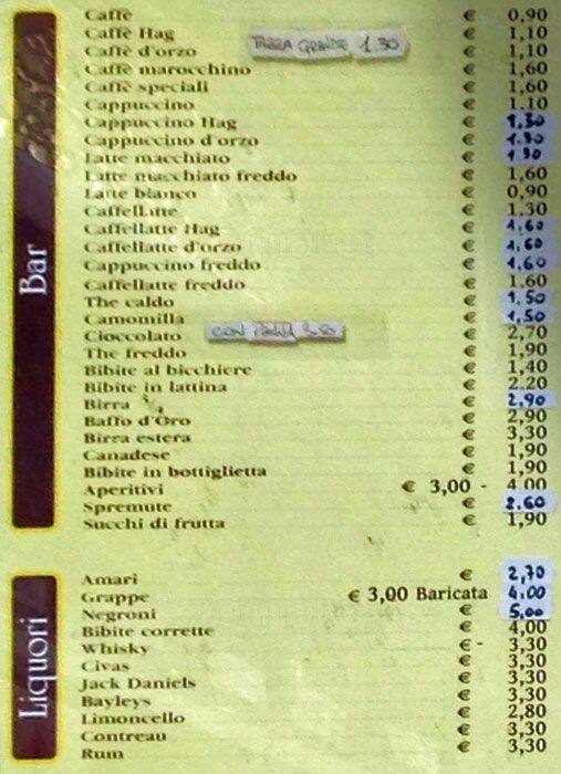 Menu di Er Pozzo Der Gelato 