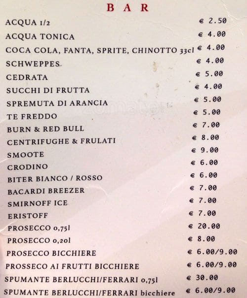 Menu di Cremeria A&J 