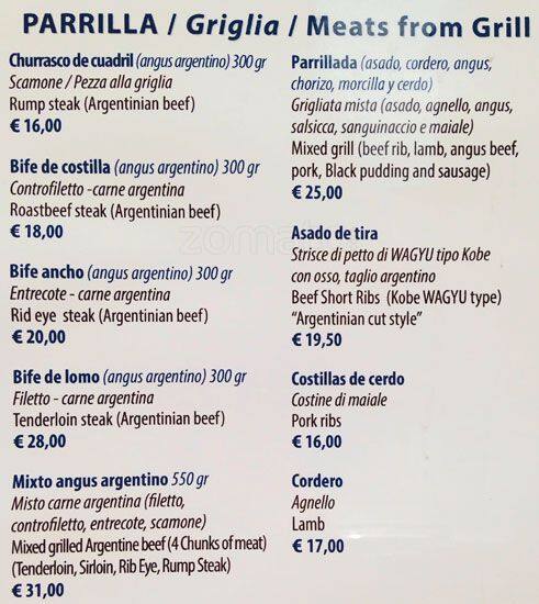 Menu di Baires 