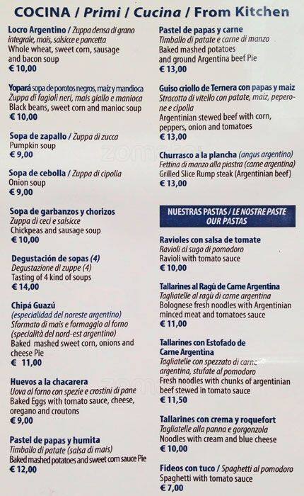 Menu di Baires 