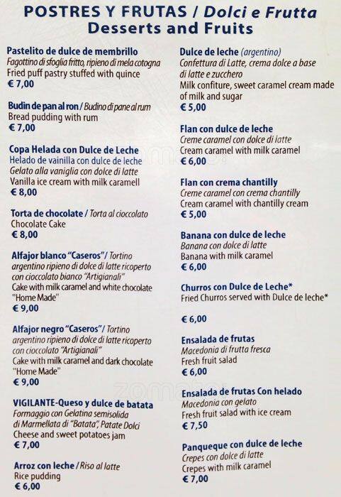 Menu di Baires 