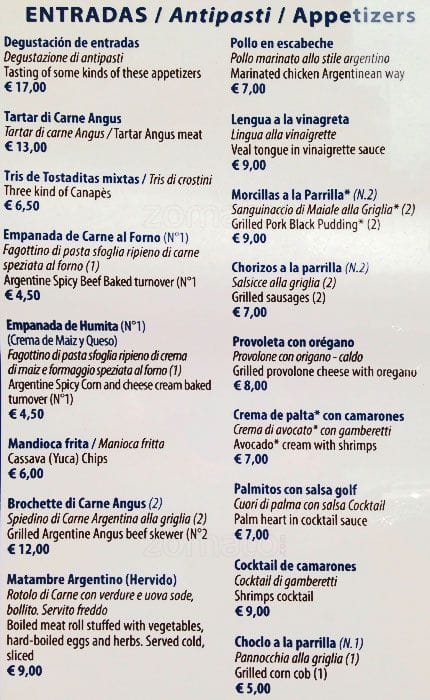 Menu di Baires 