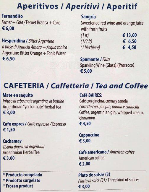 Menu di Baires 