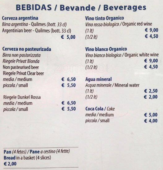 Menu di Baires 
