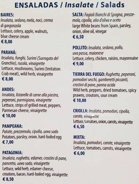 Menu di Baires 