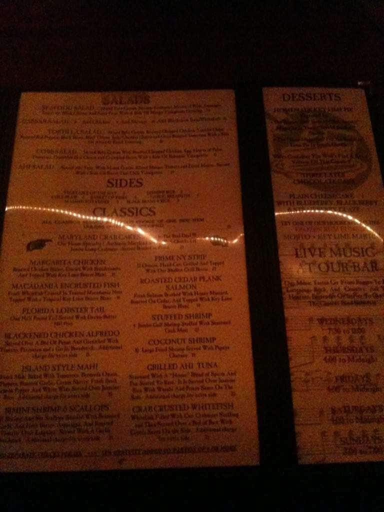 Menu at Old Key Lime House restaurant, Lantana, 300 E Ocean Ave