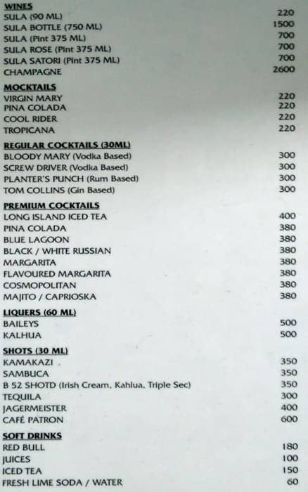 THE GHETTO menu