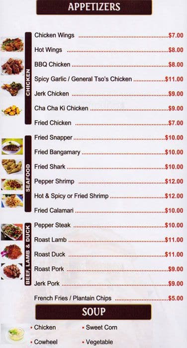 Caribbean Delights, Queens Village Menu