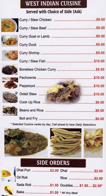 Caribbean Delights, Queens Village Menu