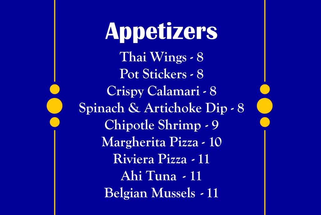 Menu at Luna Lux Restaurant & Lounge, Saint Petersburg, 950 Lake