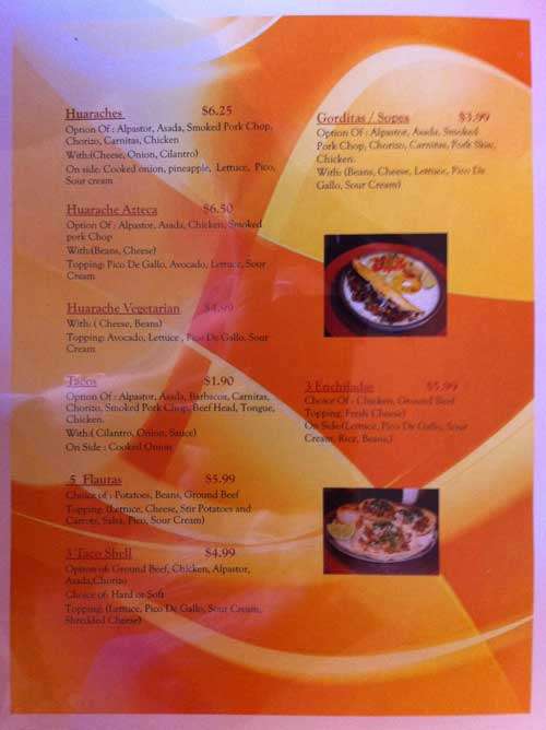 Huaraches Moroleon Menu, Menu for Huaraches Moroleon, Urbana ... Huaraches Moroleon Menu, Menu for Huaraches Moroleon, Urbana ...