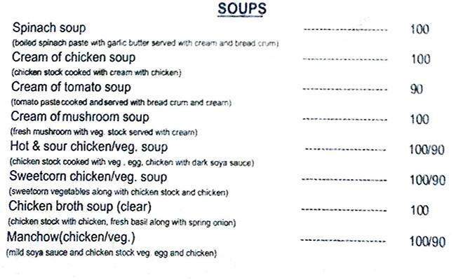 Carvalho's Bar & Restaurant menu