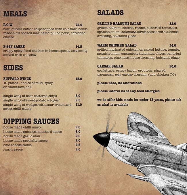 Menu at Spitfire Restaurant & Grill, Rosebud