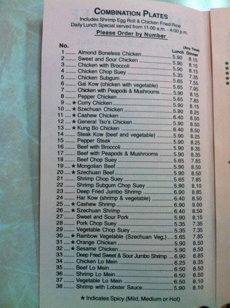 Menu at China Chef Express restaurant, Shelby charter Township