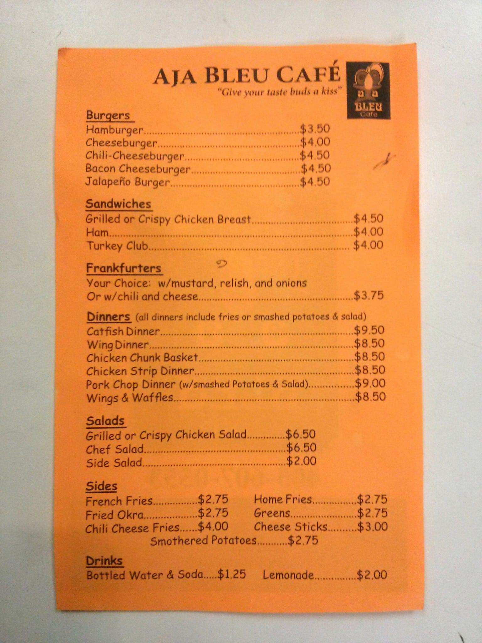 Aja Bleu Cafe Menu, Menu for Aja Bleu Cafe, Nichols HillsLakeside