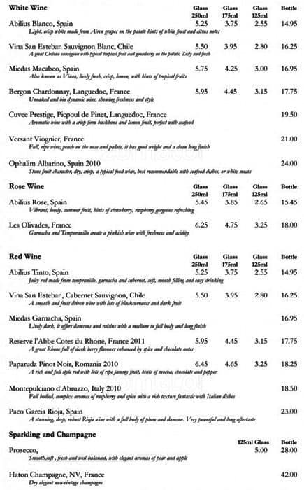 Menu at Harlesden Picture Palace pub & bar, London, 26 Manor Park Road