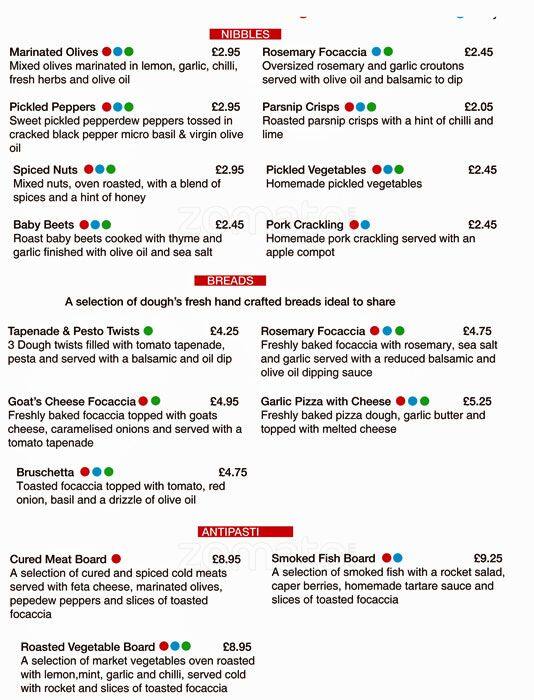 Dough Pizza Kitchen Menu Menu For Dough Pizza Kitchen Northern