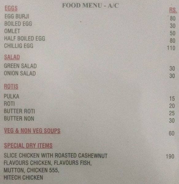 Sri Ramadurga Restaurant & Bar menu