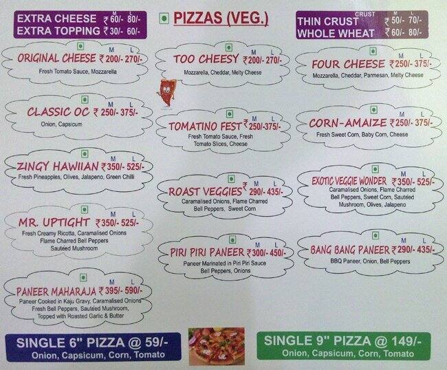 The Pizza Studio Menu, Menu for The Pizza Studio, Mayur Vihar Phase 1