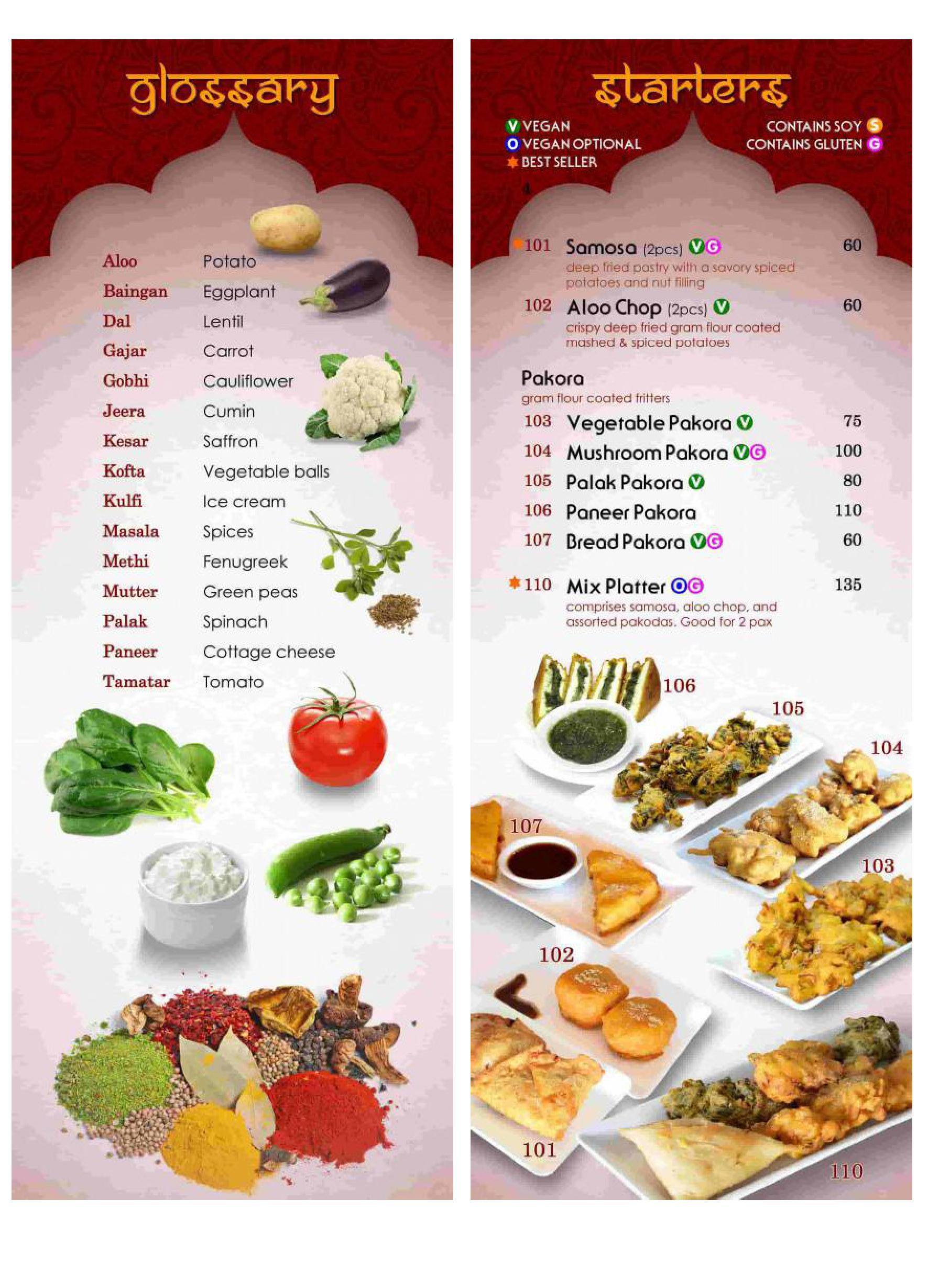 Menu at Little India restaurant, Cebu City, # 22 R Duterte Street